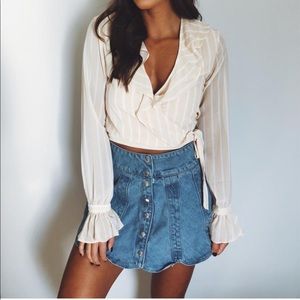 FESTIVAL OUTFIT!!!!! Revolve Snap Denim Skirt. NWT